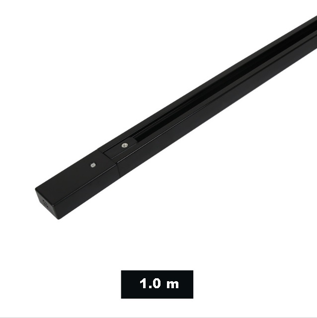 Шинопровод однофазный 1 метр черный ` (полный комплект с вводом питания и заглушкой) SPF23-12 (1/20)