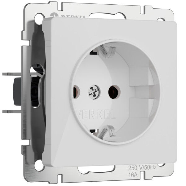 WERKEL Розетка с заземлением (белый акрил) W1171041