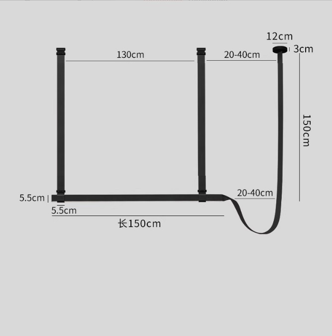Светильник DZN-13646 ЧЕРНЫЙ ` D1500/H1500/1/LED/4500K