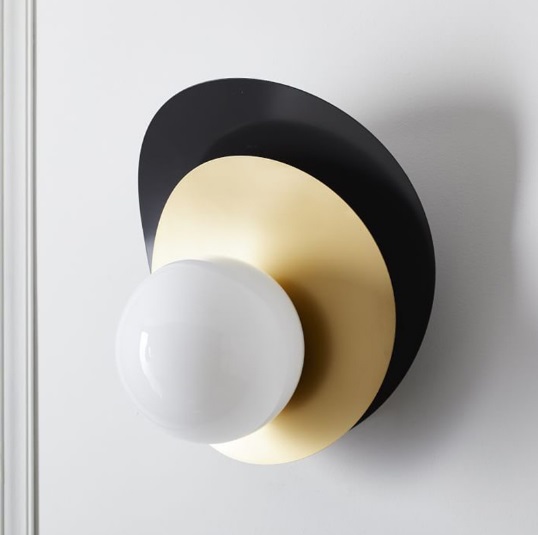 Светильник DZN-13672 ЧЕРНЫЙ+ЗОЛОТО ` D210*290/H300/1/G9/15W плафон стекло белое матовое