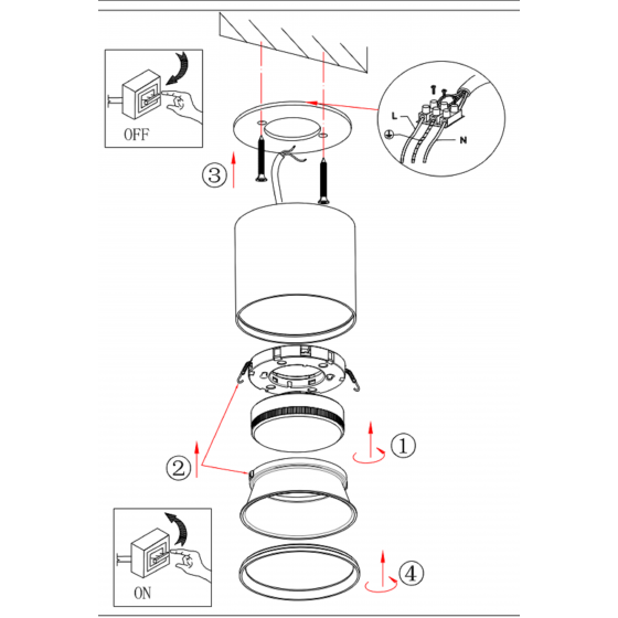 Светильник OL8 G53 WH Эра накладной под лампу алюминий, ,белый
