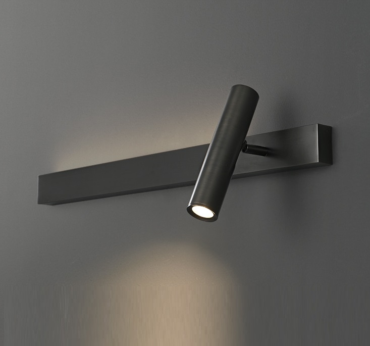 Светильник настенный ElegantLight DZN-13759 ЧЕРНЫЙ ` D400/H80/1+1/LED/5+5W/3000K ASFAR