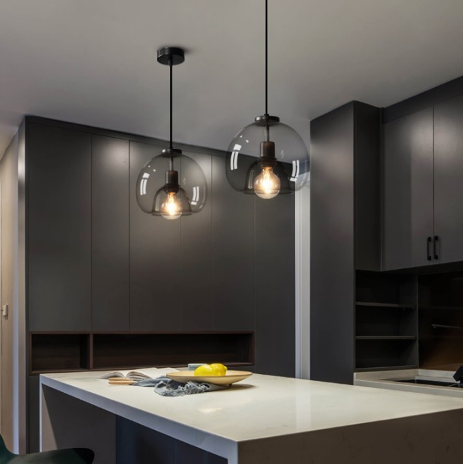 Светильник DZN-10377 ЧЕРНЫЙ/ТОНИРОВАННЫЙ ` D250/H300/1/E27/40W PUMPKIN