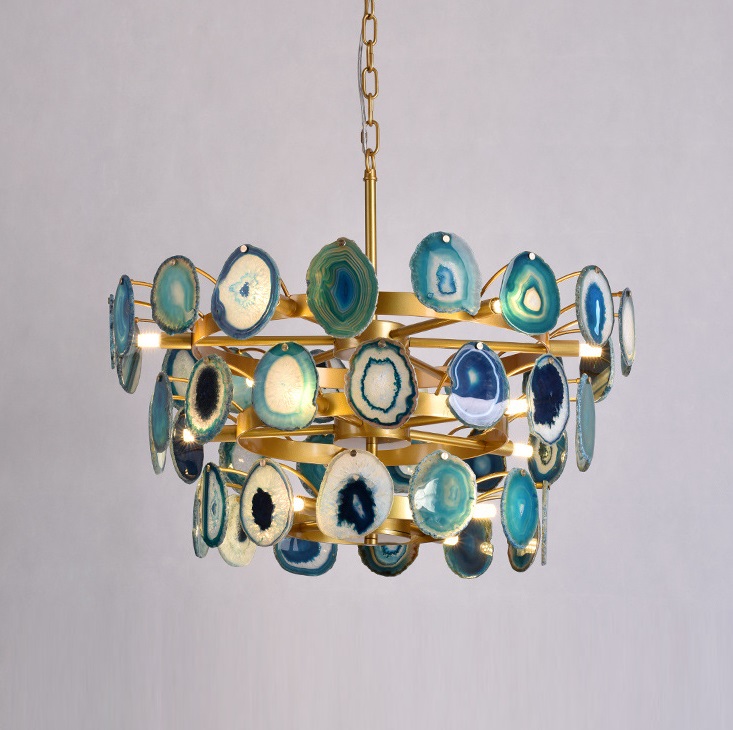 Светильник DZN-13818 ЗОЛОТО+СИНИЙ ` D700/H500/15/G9/40W AGATTO