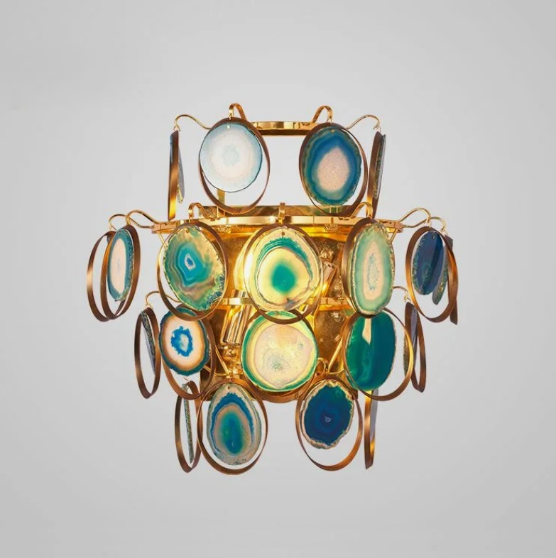 Светильник DZN-13820 ЗОЛОТО+СИНИЙ ` D380/H450/2/E14/40W AGATTO