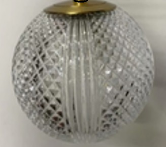 Светильник SPFR13821 ЗОЛОТАЯ БРОНЗА ` D100/H1500/1/G9/4000K стеклянный шар с узором LIGERO