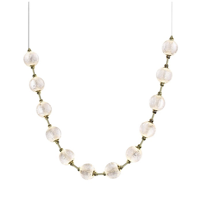 Светильник DZN-13837 ЗОЛОТО ` D1100*400/H1200/12/LED/57W/4500K N-LACE D100mm прозрачные акриловые ша