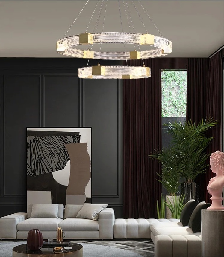 Светильник DZN1-3-69 ЗОЛОТО ` D800+500/H1200/2/LED/100W/4500K