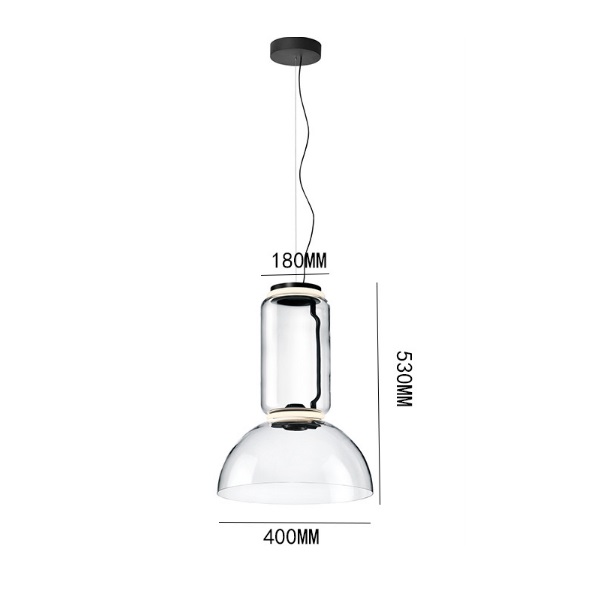 Светильник подвесной ElegantLight DZN-4949 ЧЕРНЫЙ/ПРОЗРАЧНЫЙ ` D400*530/H1200/1/LED/6W/4500К BAMBBO