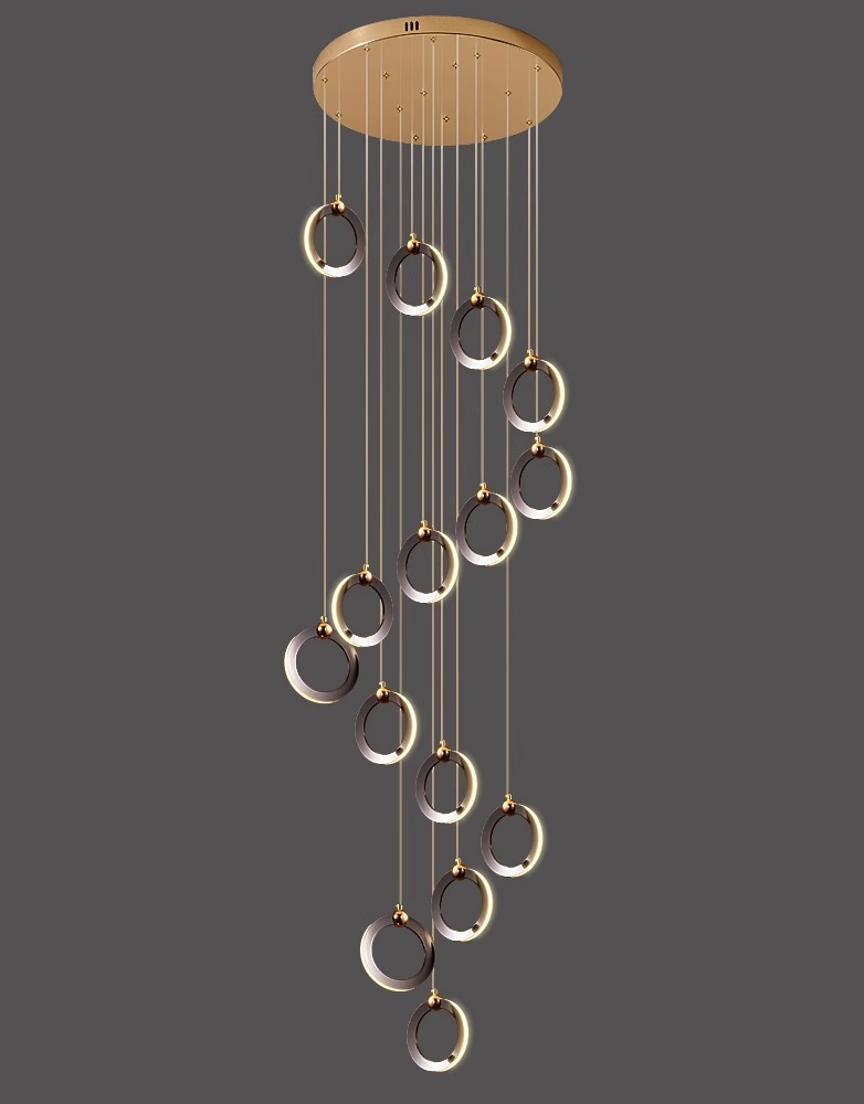 Светильник DZN-13854 ЧЕРНЫЙ + РОЗОВОЕ ЗОЛОТО ` D500/H3500/15/LED/4000K KARI ON