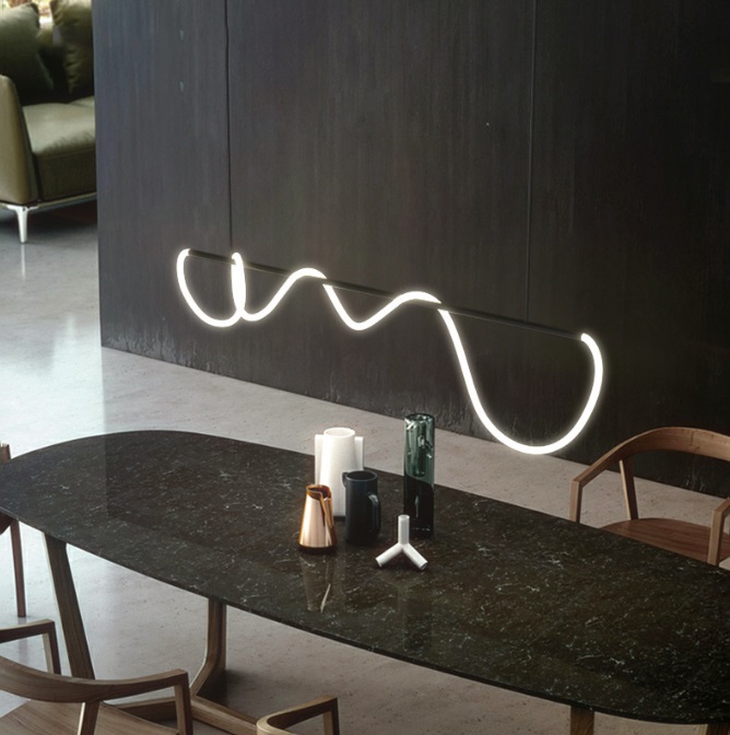 Светильник DZN-45541 ЧЕРНЫЙ ` D1500/H1000 (600+400)/1/LED/./3000K белый матовый силикон FLEI