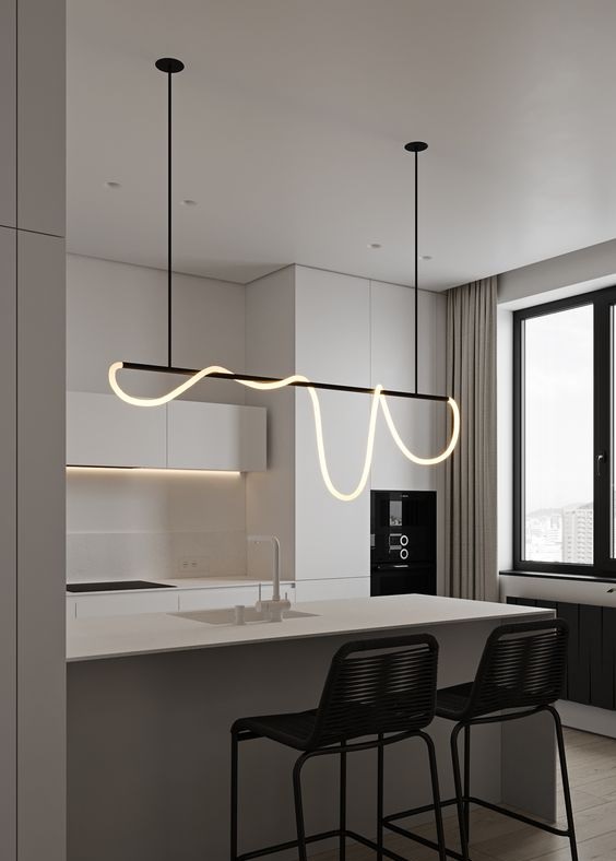 Светильник DZN-45541 ЧЕРНЫЙ ` D1500/H1000 (600+400)/1/LED/./3000K белый матовый силикон FLEI