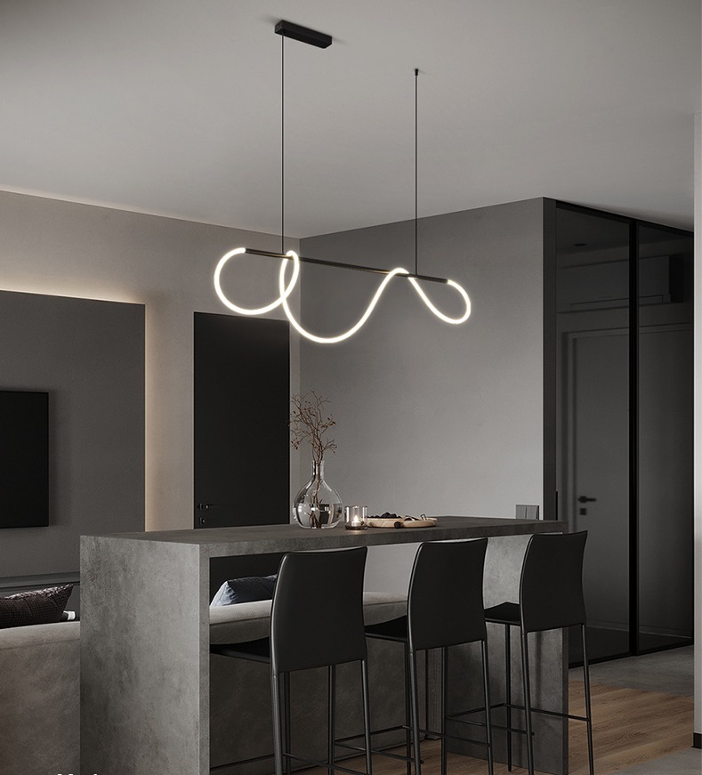 Светильник DZN-45541 ЧЕРНЫЙ ` D1500/H1000 (600+400)/1/LED/./3000K белый матовый силикон FLEI