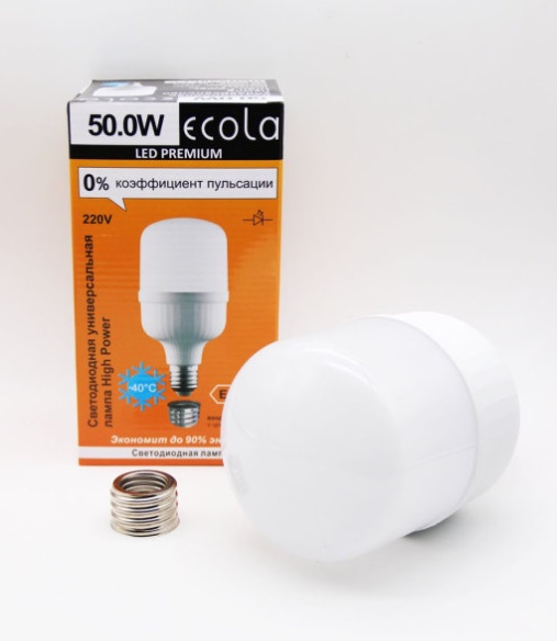 Ecola High Power LED Premium 50W 220V универс. E27/E40 (лампа) 4000K 230х140mm