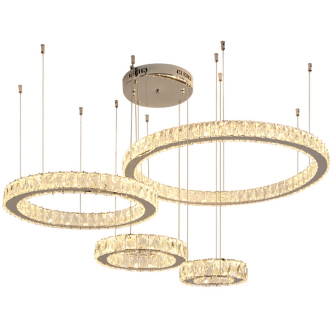 Светильник подвесной SPF-5048 ЗОЛОТО ` D600+470+260+200/H1200/4/LED/120W 2.4G RIPPLE 24-09