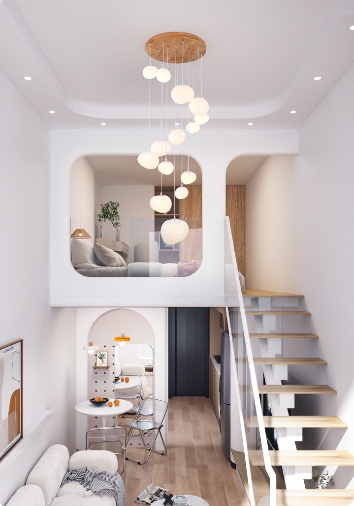 Светильник DZN-13077 БЕЛЫЙ WOOD D650/H2000/14/E27/7W белый провод OVAL