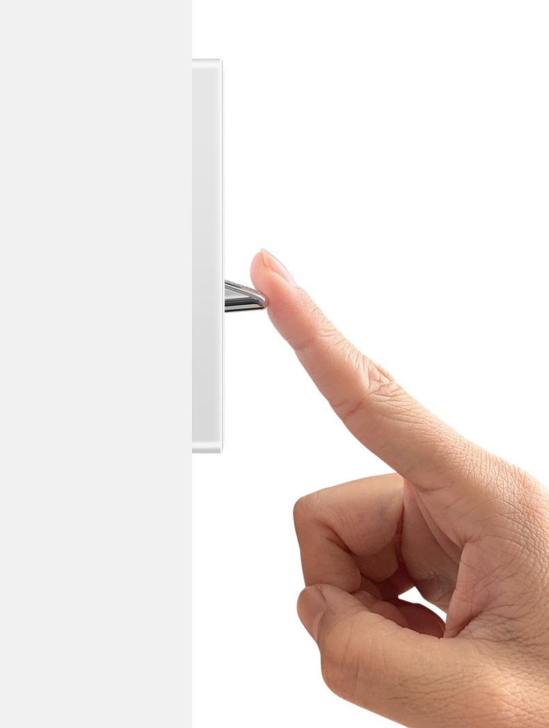 Выключатель на 2 положения одноклавишный (белое стекло / хром) 86*86mm TUMBLER DZN-10560 23-12