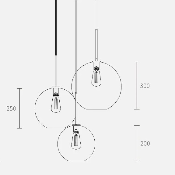 Светильник подвесной DZN-36983 ЗОЛОТО ` D350/H1500/3/E27/60W стеклянные плафоны с напылением