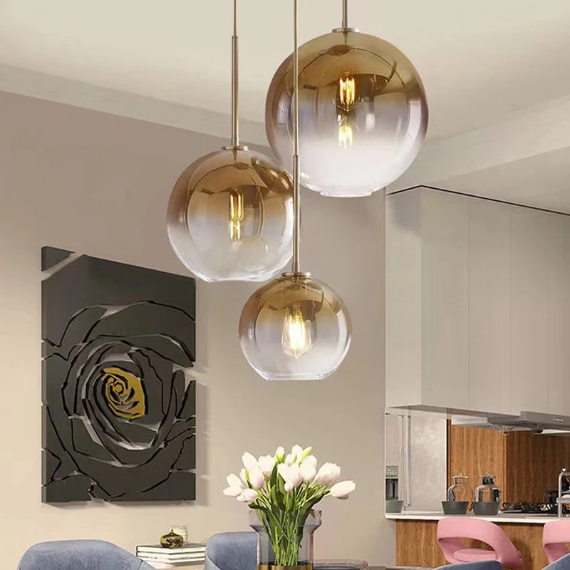 Светильник подвесной DZN-36983 ЗОЛОТО ` D350/H1500/3/E27/60W стеклянные плафоны с напылением