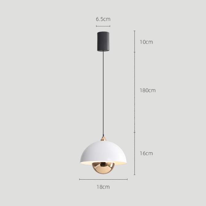 Светильник DZN-11179 БЕЛЫЙ+ЗОЛОТО ` D180/H1800/1/LED/11W/6500K DOMECAP