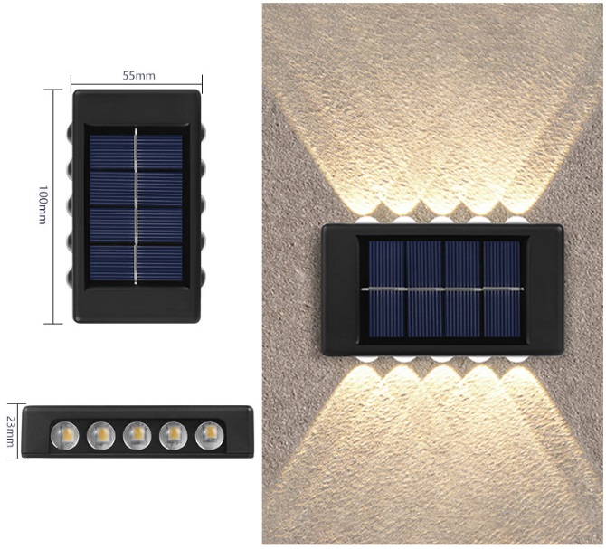 Светильник настенный YD2308 D100*55/H23/10/LED/3000K IP65 на солнечной батарее с датчиком движения