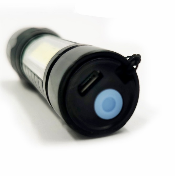 Фонарь светодиодный 535 ЧЕРНЫЙ D25/H95/2/LED USB-кабель, регулировка угла свечения, Charge