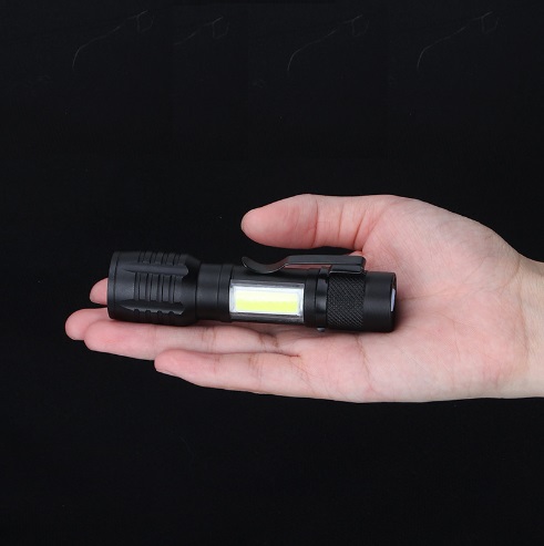 Фонарь светодиодный 535 ЧЕРНЫЙ D25/H95/2/LED USB-кабель, регулировка угла свечения, Charge