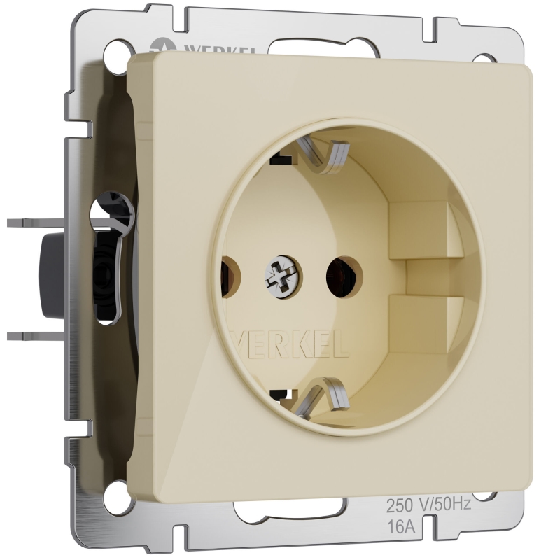 WERKEL Розетка с заземлением (айвори акрил) W1171043