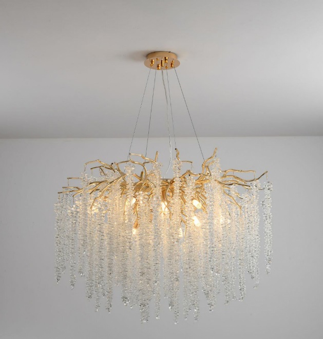 Светильник ElegantLight CP.39238 ЗОЛОТО ` D600/H1200/8/E14/40W FLOWING DZN23-05