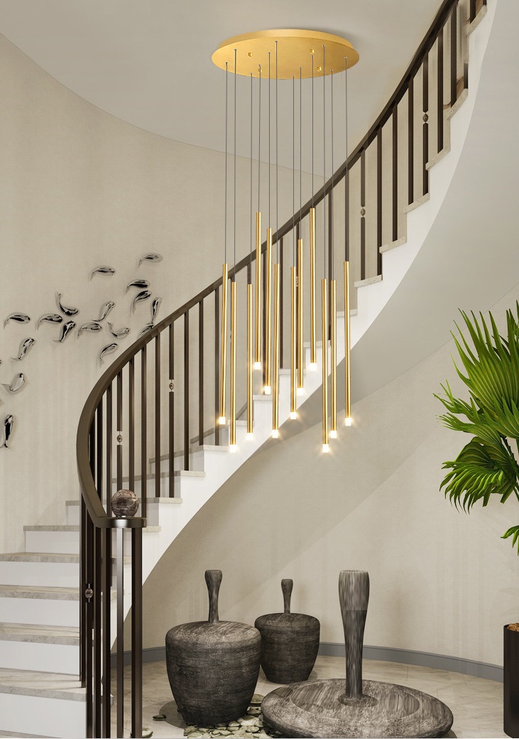 Светильник подвесной DZN-11266 ЗОЛОТО ` D500/H500+1200/12/G4/24W/4000K POLARLIGHTS