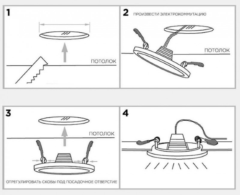 Светильник RG-UP3601 БЕЛЫЙ D225/H15/1+1/LED/36W/4000K с доп. торцевой подсветкой и с регулируемым мо