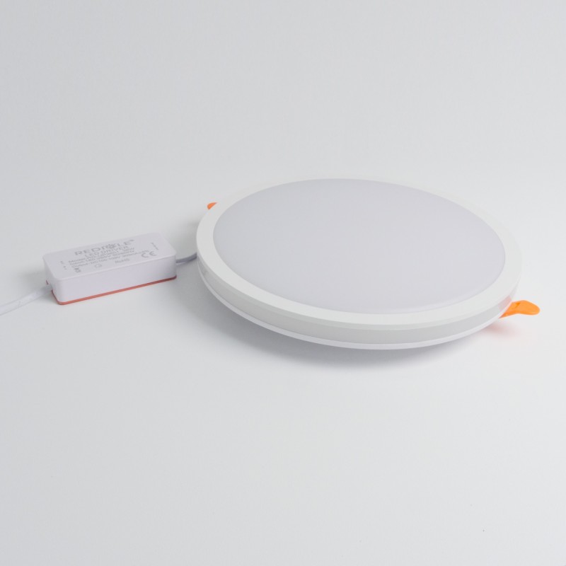 Светильник RG-UP3601 БЕЛЫЙ D225/H15/1+1/LED/36W/4000K с доп. торцевой подсветкой и с регулируемым мо