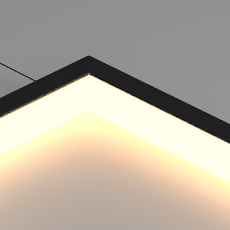 Светильник DZN2-5-25-200*1000 BLACK/ЧЕРНЫЙ ` D600*600/H3000/6/LED/230W FRAMME 23-12