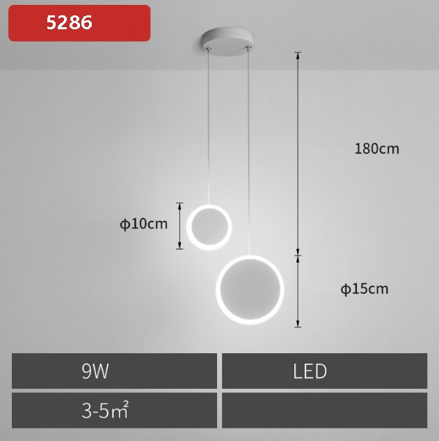Светильник DZN-5286 БЕЛЫЙ ` D100+150/H1500/2/LED/9W GOAL