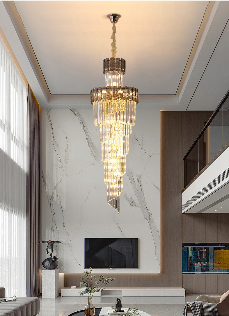 Светильник DZN-8462 ЗОЛОТО + ДЫМЧАТЫЙ ` D650*2100/H1000/28/E14/40W