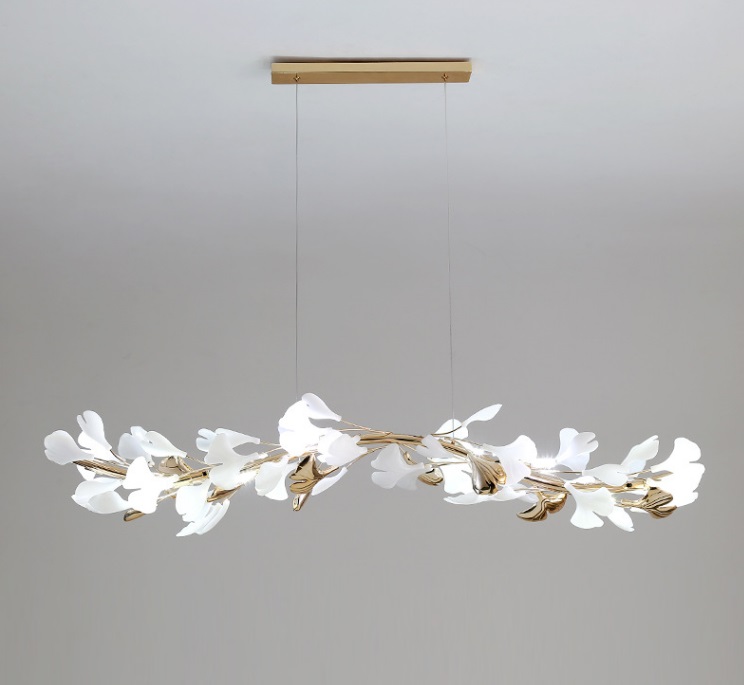 Светильник DZN-8465 БРОНЗА + БЕЛАЯ КЕРАМИКА ` D1200*200/H1260/8/G9/72W/4000K GINKOA