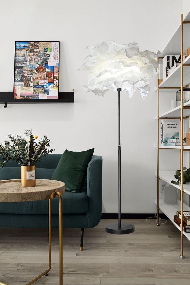 Светильник DZN-8501 БЕЛЫЙ/ЧЕРНЫЙ ` D430/H1450-1750/1/E27/15W PAPER2 бумажный абажур