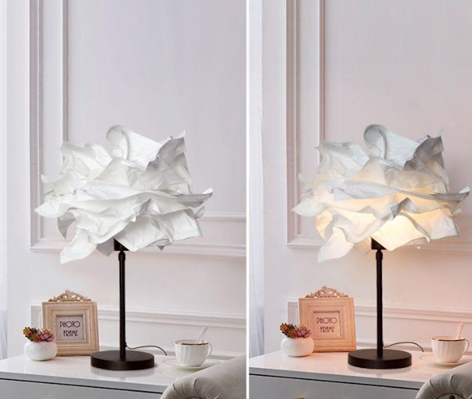 Светильник DZN-8504 БЕЛЫЙ/ЧЕРНЫЙ ` D430/H600-800/1/E27/15W PAPER2 бумажный абажур