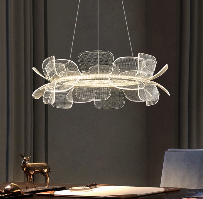 Светильник подвесной DZN-10794 БРОНЗА + ЧЕРНЫЙ ` D750*200/H1500/1/LED/80W/3000K FLORISTA