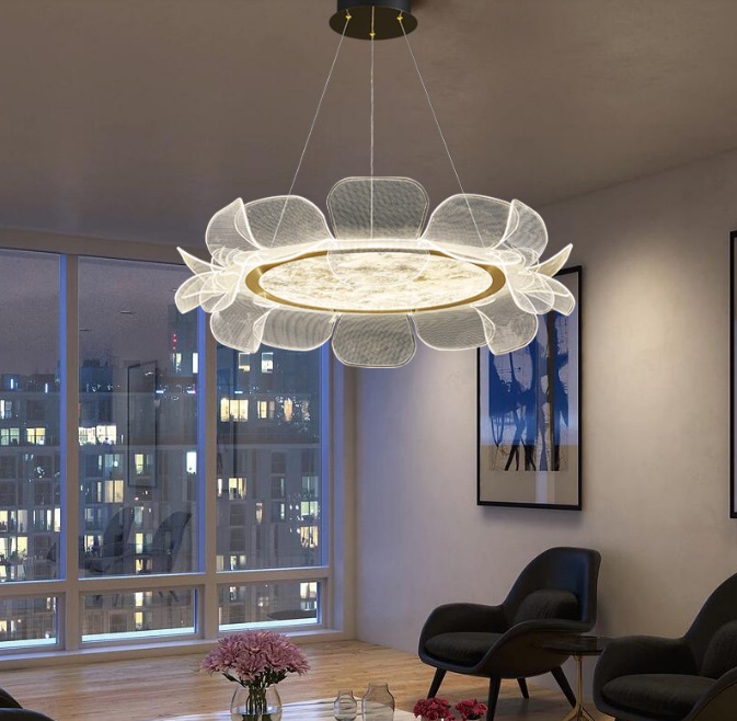 Светильник подвесной DZN-10794 БРОНЗА + ЧЕРНЫЙ ` D750*200/H1500/1/LED/80W/3000K FLORISTA