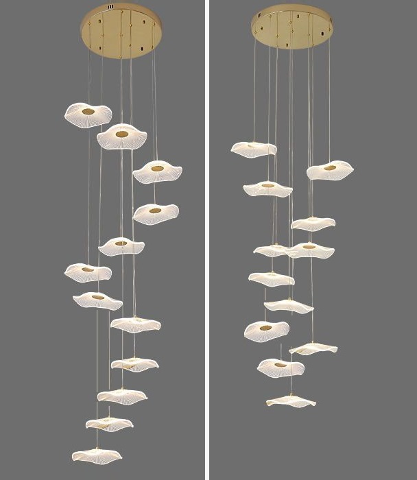 Светильник подвесной DZN-11286 ЗОЛОТО ` D500/H2500/12/LED/60W/4000K JELLYFISH