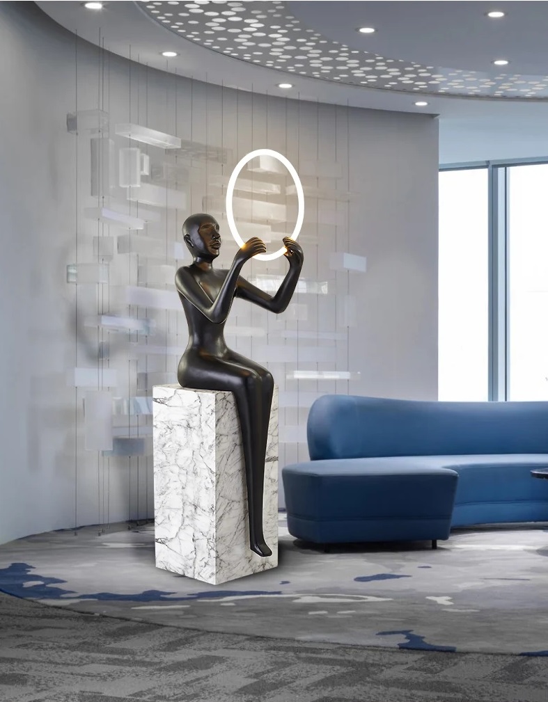 Светильник торшер-маникен DZN-11289 ЧЕРНЫЙ ` D440*400/H1760/1/LED/30W/6500K MANIKIN