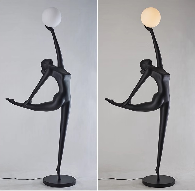 Светильник торшер-маникен DZN-11290 ЧЕРНЫЙ ` D930*300/H2100/1/LED/25W/4000K MANIKIN