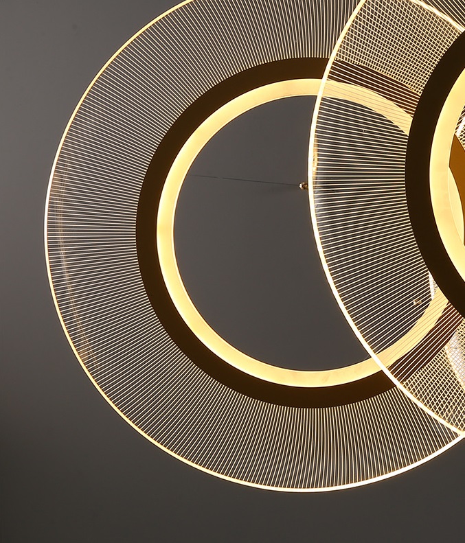 Светильник подвесной DZN-11319 ЧЕРНЫЙ/ЗОЛОТО ` D450+650+750/H2000/3/LED/65W/4000K VIDIA