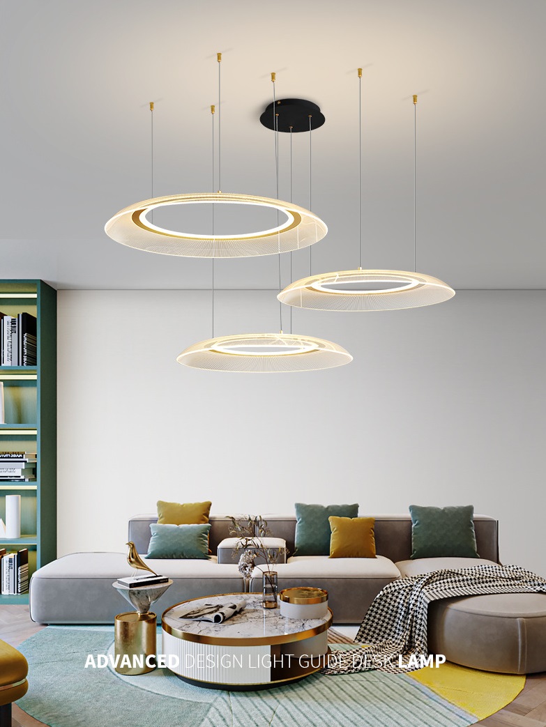 Светильник подвесной DZN-11319 ЧЕРНЫЙ/ЗОЛОТО ` D450+650+750/H2000/3/LED/65W/4000K VIDIA