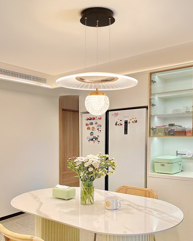 Светильник подвесной ElegantLight DZN-11323 ЗОЛОТО + ЧЕРНЫЙ ` D380/H1500/2/LED/30W/4000K