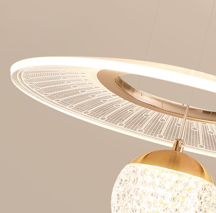 Светильник подвесной ElegantLight DZN-11323 ЗОЛОТО + ЧЕРНЫЙ ` D380/H1500/2/LED/30W/4000K