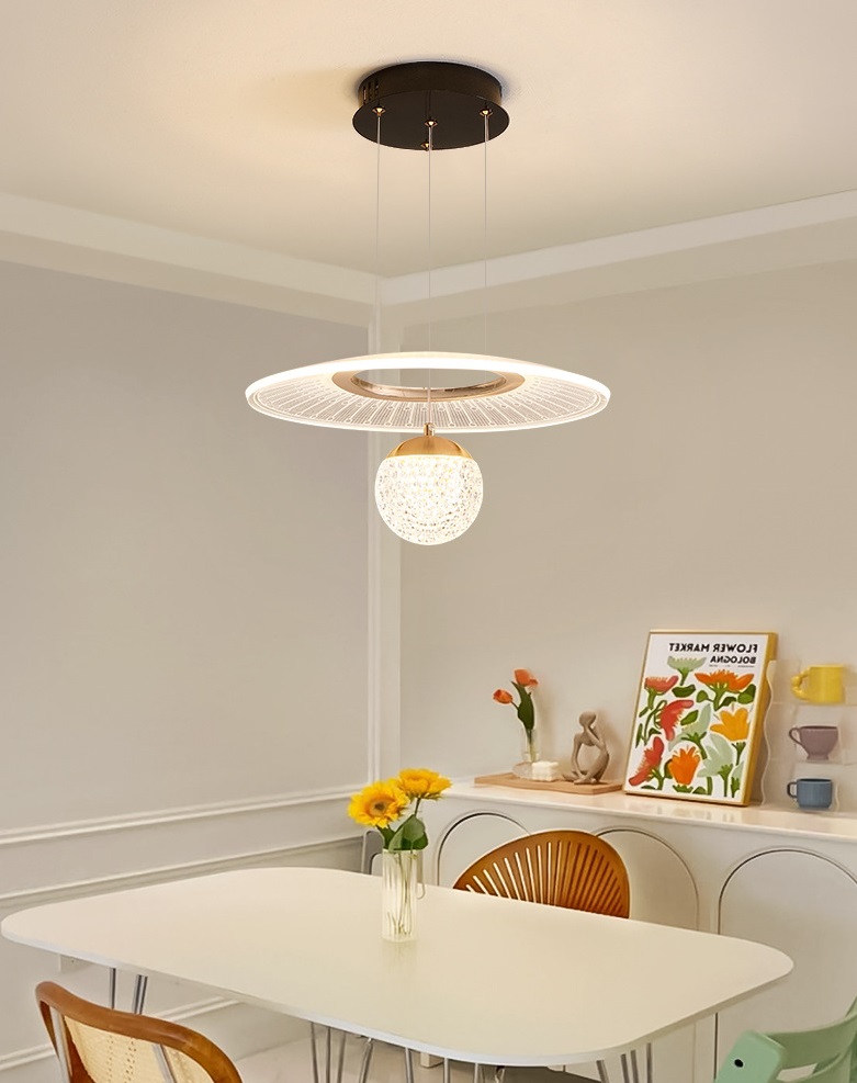 Светильник подвесной ElegantLight DZN-11323 ЗОЛОТО + ЧЕРНЫЙ ` D380/H1500/2/LED/30W/4000K