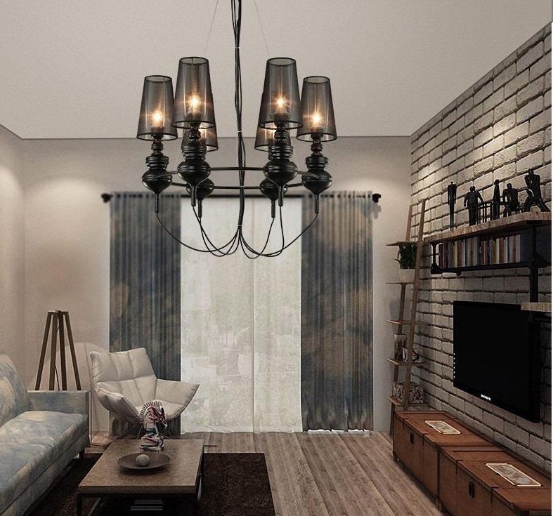 Светильник ElegantLight DZN-8510 ЧЕРНЫЙ ` D750*550/H1200/6/E27/40W JOSE