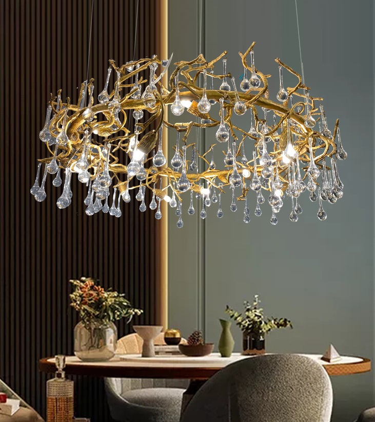 Светильник потолочный ElegantLight DZN-5393 БРОНЗА ` D600/H300/8/G9/40W TWIG